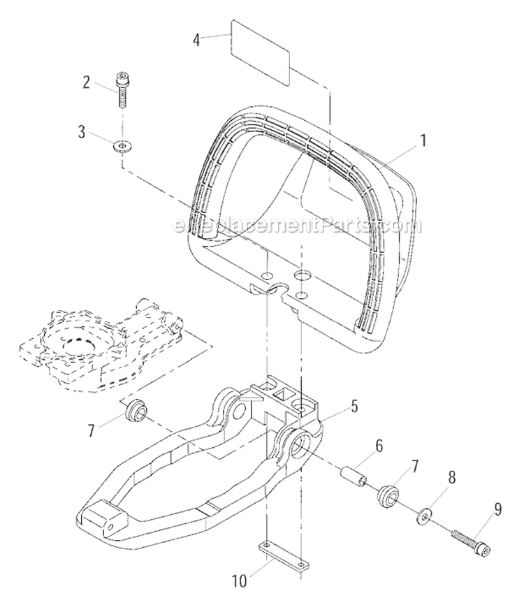 Front Handle Diagram and Parts List for 22DH  Shindaiwa Hedge Trimmer
