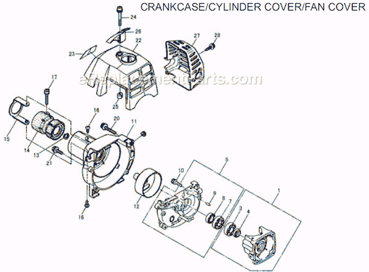Page B Diagram and Parts List for 22F After S/N 4100001 Shindaiwa Trimmer