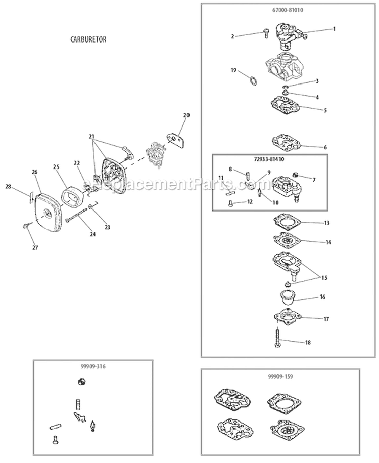 Page M Diagram and Parts List for 22F Before S/N 4100001 Shindaiwa Trimmer