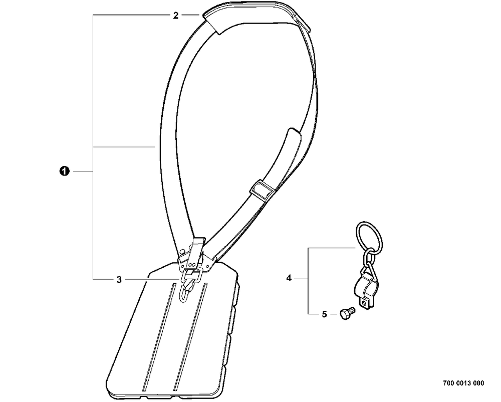 Shoulder Harness Diagram and Parts List for BCK-12 T14712001001 - T14712999999 Shindaiwa Trimmer