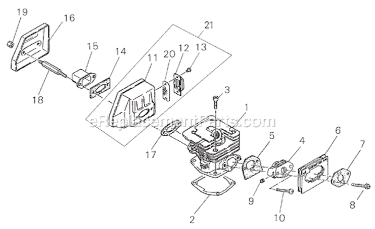 Page A Diagram and Parts List for 300S  Shindaiwa Chainsaw