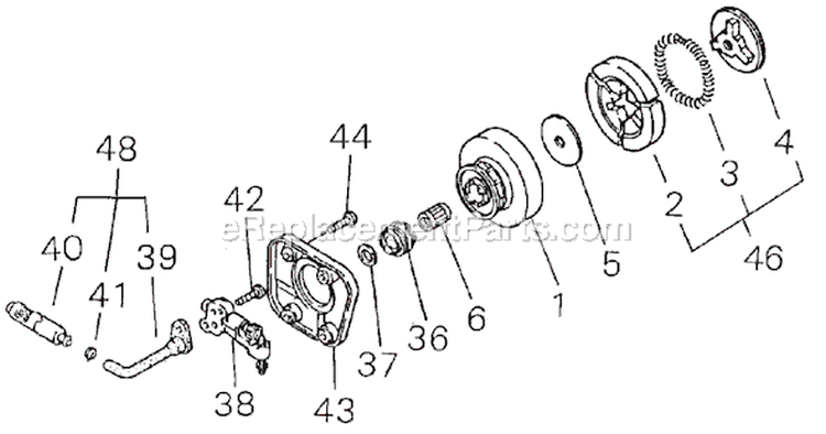 Page F Diagram and Parts List for 300S  Shindaiwa Chainsaw