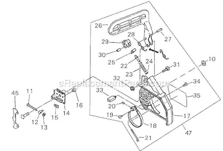 Page G Diagram and Parts List for 300S  Shindaiwa Chainsaw