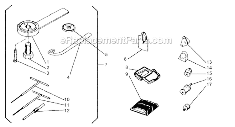 Accessories Diagram and Parts List for 350  Shindaiwa Chainsaw