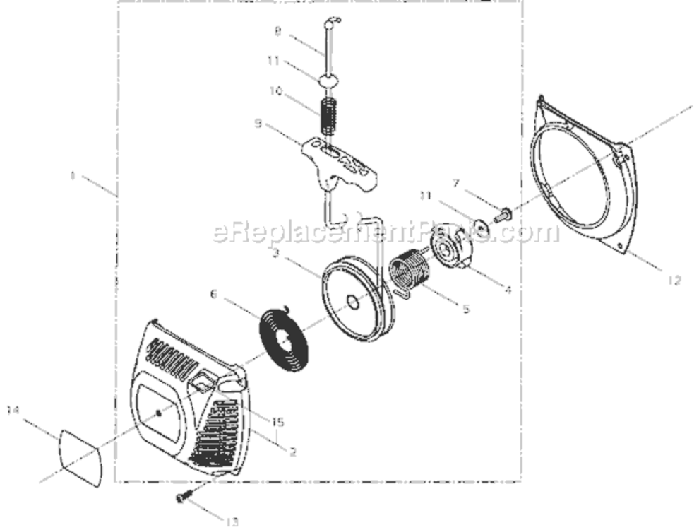 Page F Diagram and Parts List for 352S  Shindaiwa Chainsaw