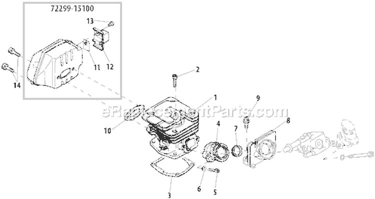 Page A Diagram and Parts List for 377  Shindaiwa Chainsaw