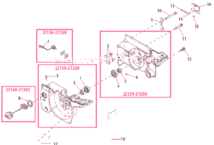 Page B Diagram and Parts List for 377  Shindaiwa Chainsaw
