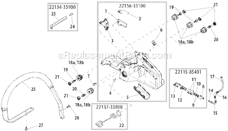 Page E Diagram and Parts List for 377  Shindaiwa Chainsaw