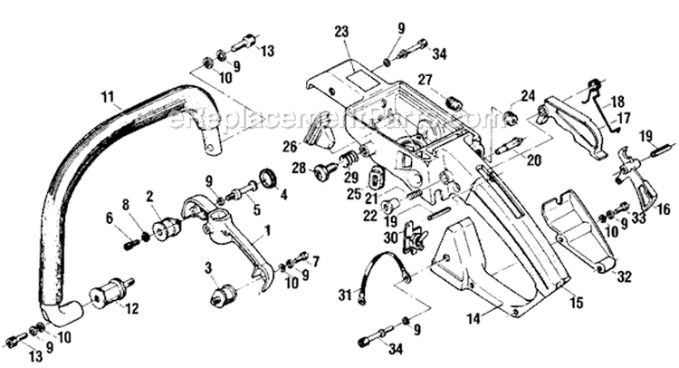 Page D Diagram and Parts List for 415  Shindaiwa Chainsaw