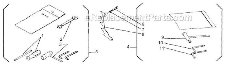 Tools Diagram and Parts List for 416  Shindaiwa Chainsaw