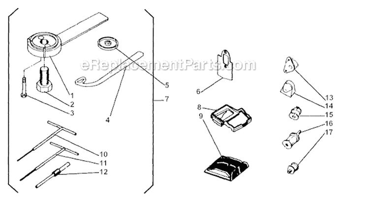 Accessories Diagram and Parts List for 416  Shindaiwa Chainsaw