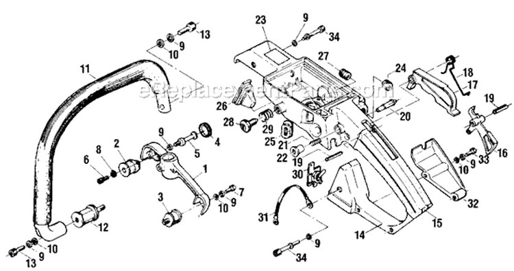 Page D Diagram and Parts List for 450  Shindaiwa Chainsaw