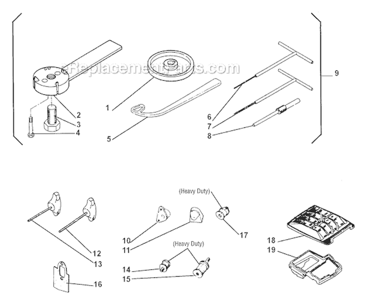 Accessories Diagram and Parts List for 451  Shindaiwa Chainsaw