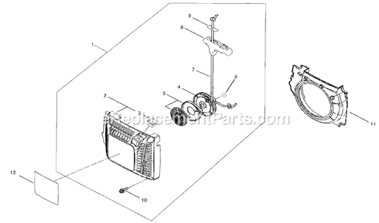 Page H Diagram and Parts List for 490 EPA2 Shindaiwa Chainsaw