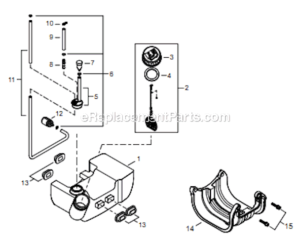 Page H Diagram and Parts List for PS344 T15411001001 - T15411999999 Shindaiwa Power Broom