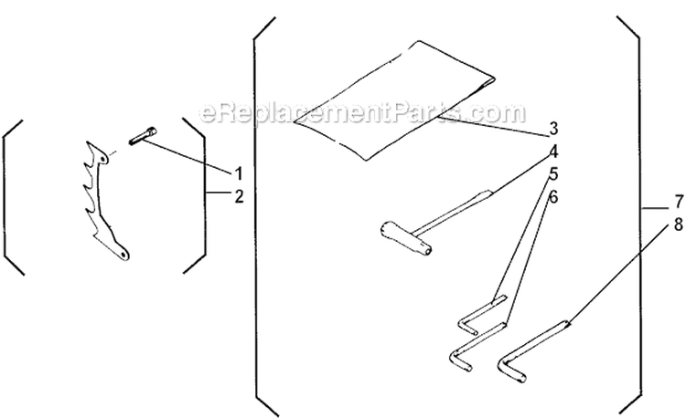 Tools Diagram and Parts List for 500  Shindaiwa Chainsaw