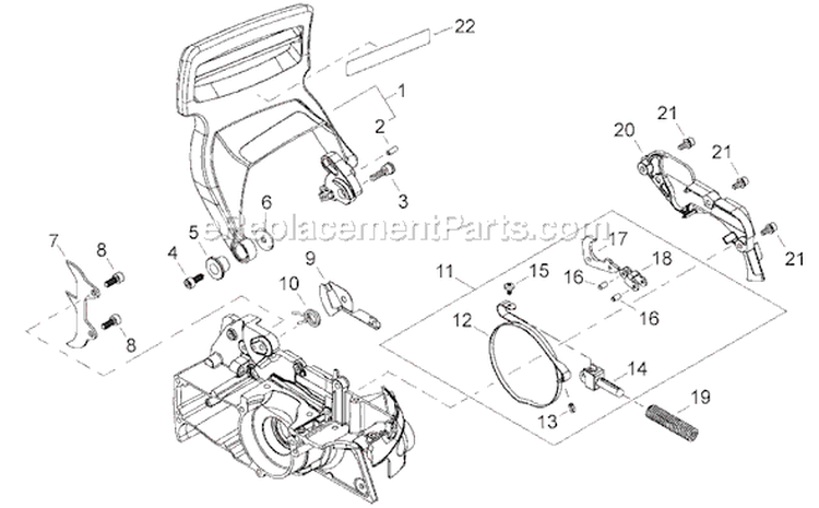 Page F Diagram and Parts List for 502S  Shindaiwa Chainsaw