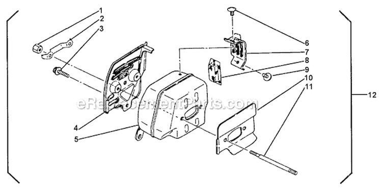 Muffler Diagram and Parts List for 575  Shindaiwa Chainsaw