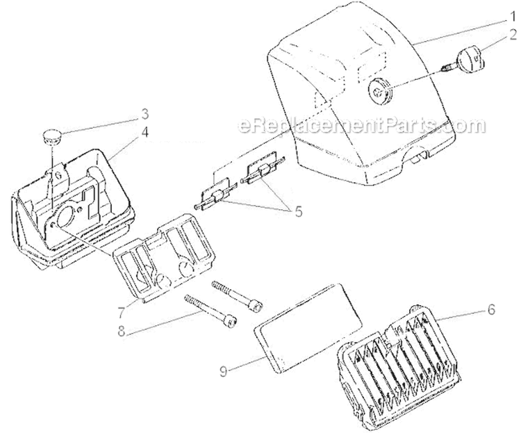 Air Filter Diagram and Parts List for 577  Shindaiwa Chainsaw