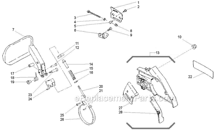 Clutch Cover Diagram and Parts List for 577  Shindaiwa Chainsaw