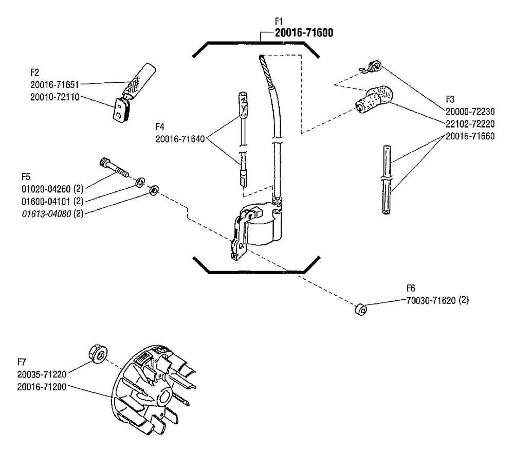 Flywheel Diagram and Parts List for C230 20000303 - 20999999 Shindaiwa Brush Cutter