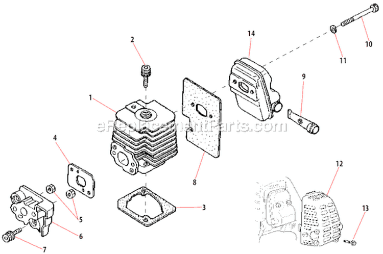 Page A Diagram and Parts List for 61480  Shindaiwa Trimmer