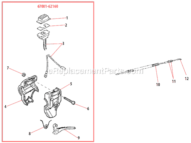 Page K Diagram and Parts List for 61480  Shindaiwa Trimmer