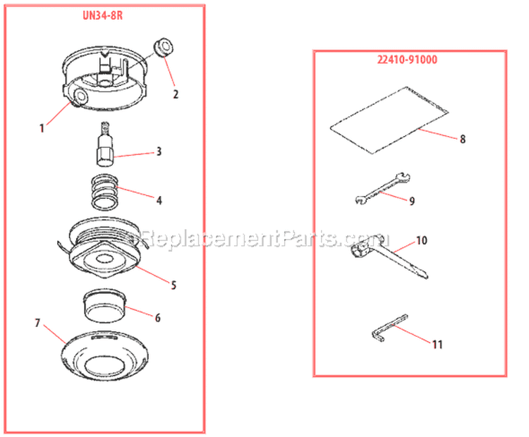 Page L Diagram and Parts List for 61480  Shindaiwa Trimmer