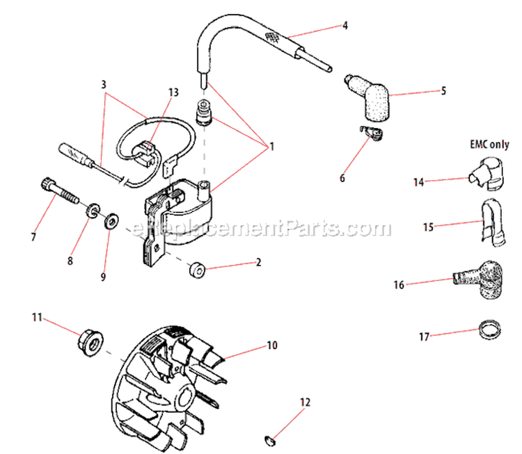 Page E Diagram and Parts List for 61480  Shindaiwa Trimmer