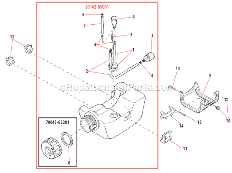 Page G Diagram and Parts List for 61480  Shindaiwa Trimmer