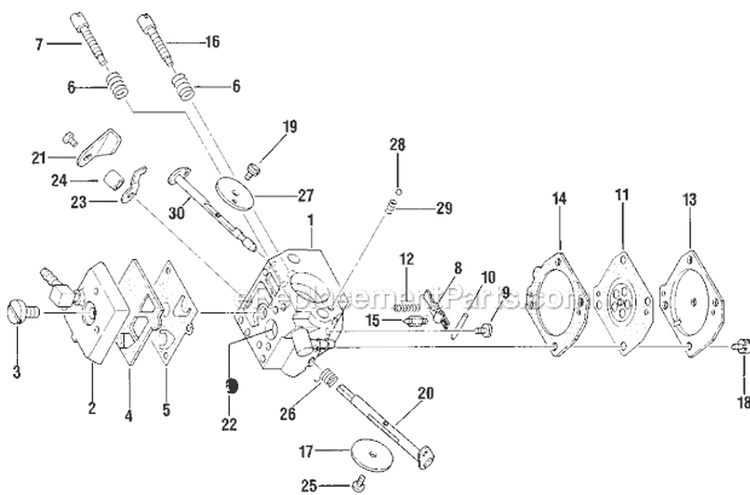 Carburetor - Part 1 Diagram and Parts List for 680  Shindaiwa Chainsaw