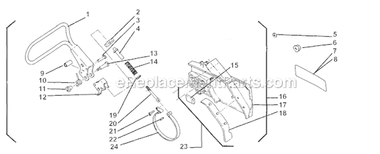Chain Brake Diagram and Parts List for 695  Shindaiwa Chainsaw
