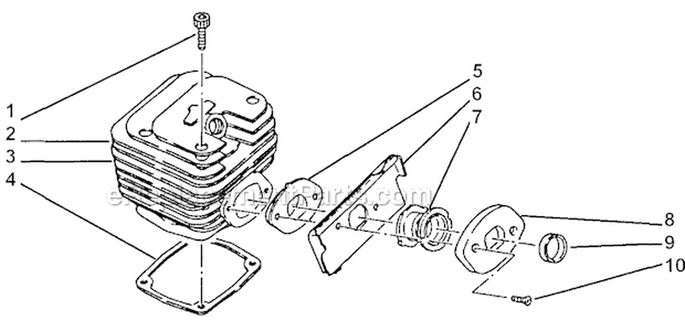 Cylinder Diagram and Parts List for 695  Shindaiwa Chainsaw