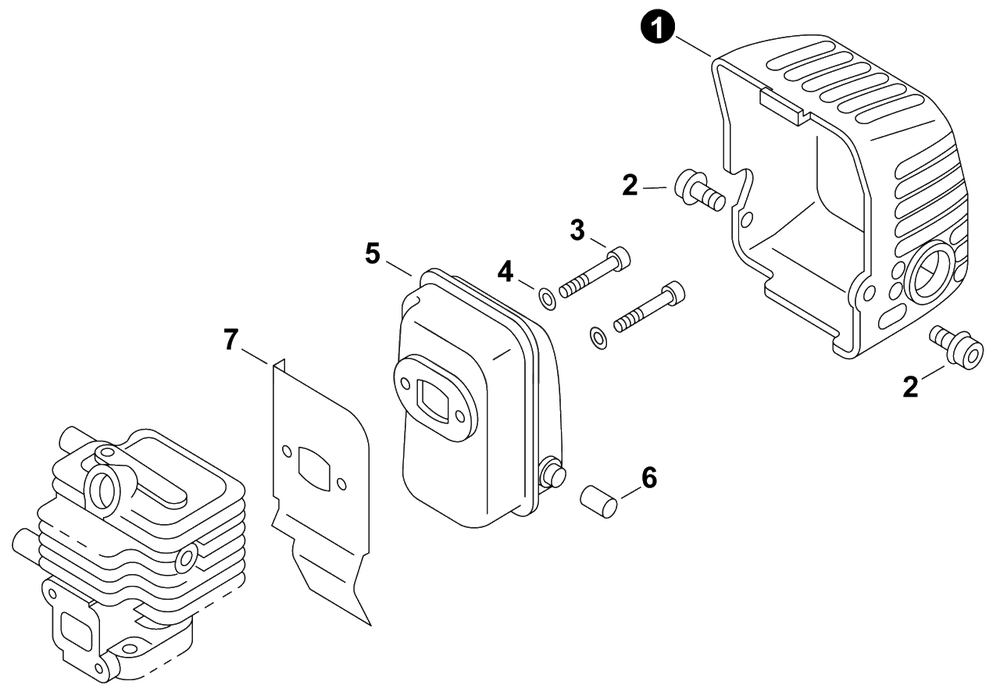 Exhaust Diagram and Parts List for ES800 H05120001001 - H05120999999 Shindaiwa Sprayer