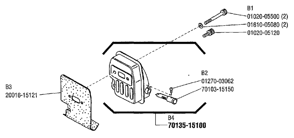Muffler Diagram and Parts List for C230 20000303 - 20999999 Shindaiwa Brush Cutter