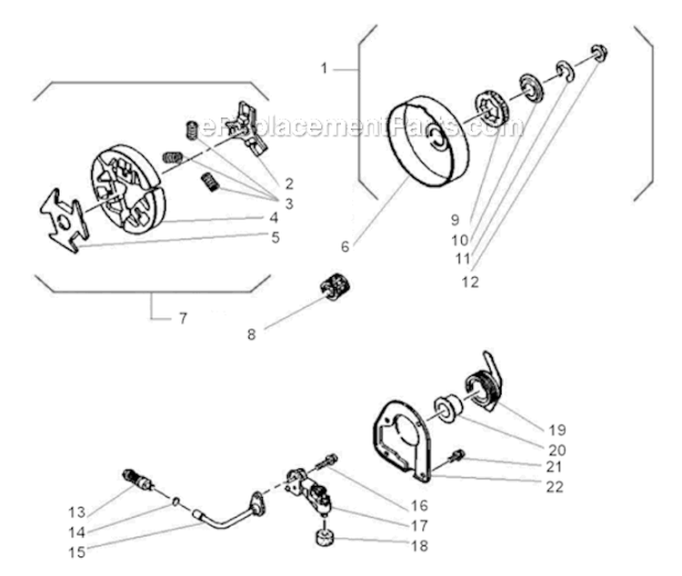 ClutchOil Pump Diagram and Parts List for 757  Shindaiwa Chainsaw