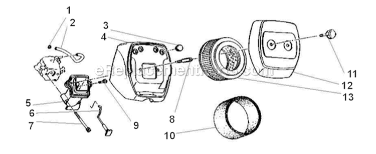 Filter Diagram and Parts List for 757  Shindaiwa Chainsaw