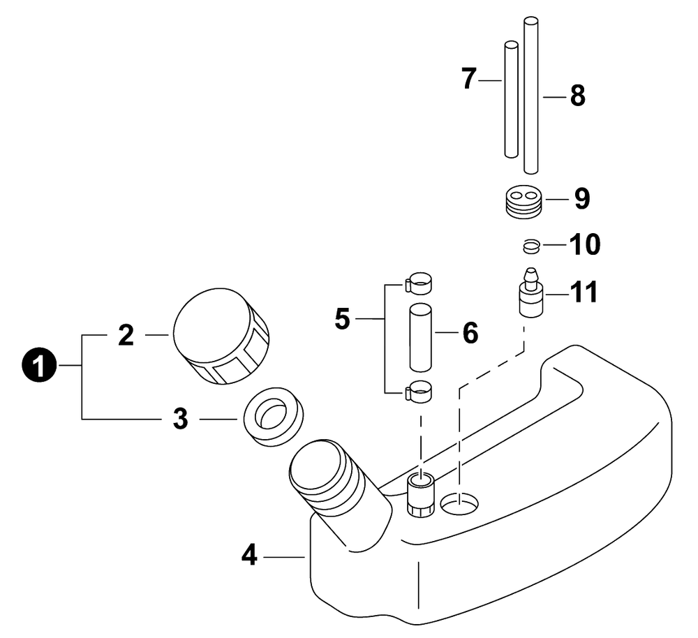 Fuel System Diagram and Parts List for ES800 H05120001001 - H05120999999 Shindaiwa Sprayer