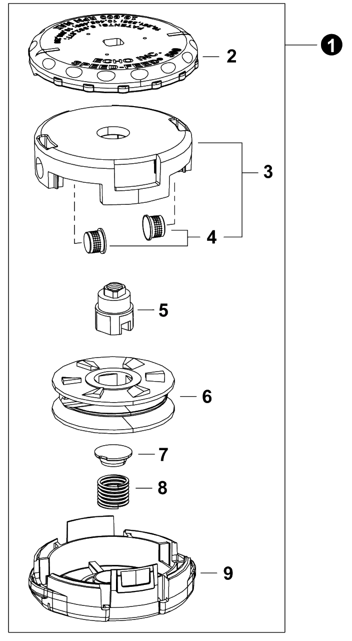 Trimmer Head - Speed-Feed(R) 500 Diagram and Parts List for 78890-21050B 99922205856 Shindaiwa Trimmer