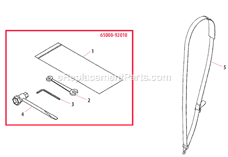 Page K Diagram and Parts List for 80280  Shindaiwa Multi-Tool