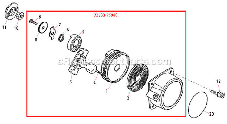 Page D Diagram and Parts List for 80280  Shindaiwa Multi-Tool