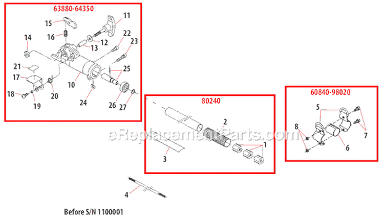 Page H Diagram and Parts List for 80280  Shindaiwa Multi-Tool