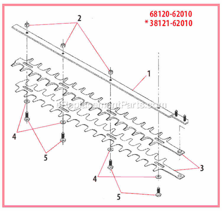 Page B Diagram and Parts List for 80284  Shindaiwa Hedge Trimmer