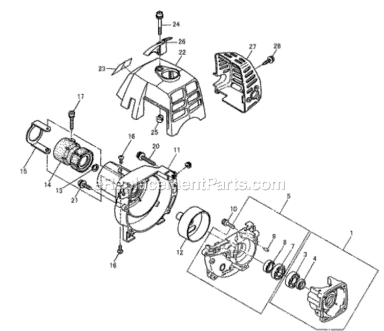 Page B Diagram and Parts List for 81017 4100001 Shindaiwa Trimmer