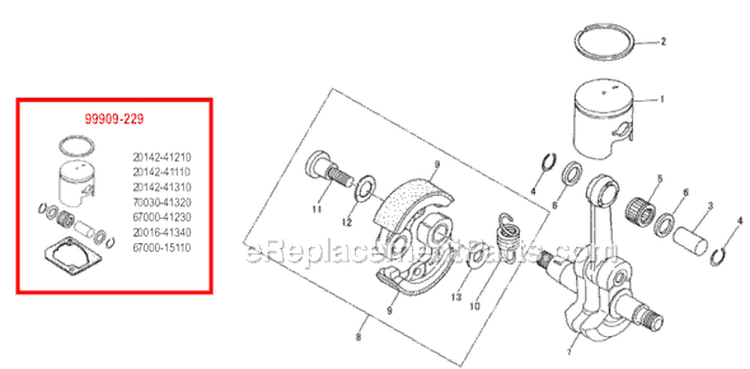 Page C Diagram and Parts List for 81017 4100001 Shindaiwa Trimmer