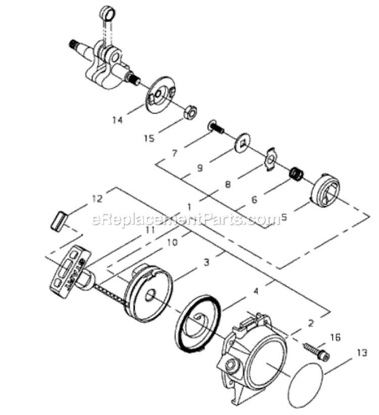 Page E Diagram and Parts List for 81017 4100001 Shindaiwa Trimmer