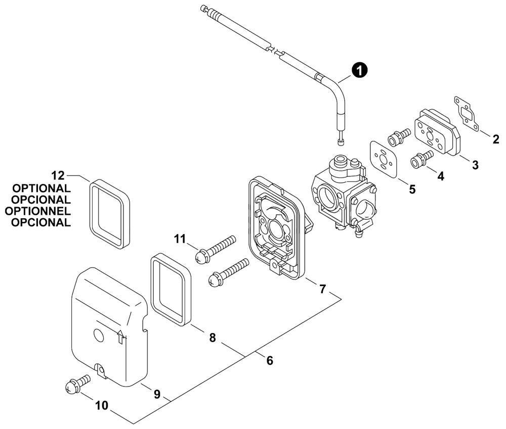 Intake Diagram and Parts List for ES800 H05120001001 - H05120999999 Shindaiwa Sprayer