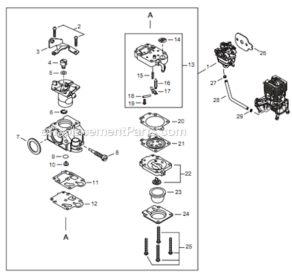 Page I Diagram and Parts List for PS344 T15411001001 - T15411999999 Shindaiwa Power Broom