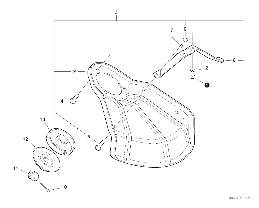 Debris Shield - Metal Diagram and Parts List for BCK-12 T14712001001 - T14712999999 Shindaiwa Trimmer