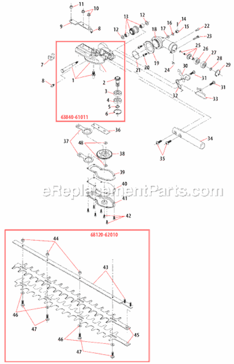 Page I Diagram and Parts List for AH230  Shindaiwa Hedge Trimmer